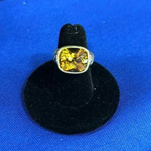 David Yurman Citrine Ring in 14k gold and Sterling Silver